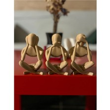 Beyaz Renk Iskandinav Tarzı Üç Maymun Heykel Görmedim Duymadım Bilmiyorum 3D Pla Baskı