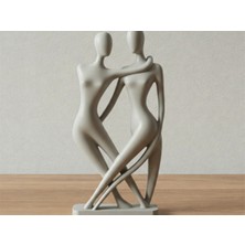 Iskandinav Tarzı Minimalist Tango Yapan Cift Biblo Heykel 3D Pla Baskı