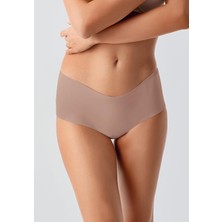 C&city Büyük Beden Kaymaz Yüksek Bel Lazer Külot C19202 Cappucino