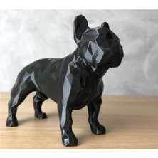 French Bulldog Heykel Biblo Dekoratif Obje 12 cm 3D Baskı Plastik Siyah