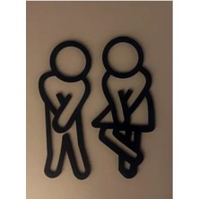 Wc Tuvalet Kapı Işaretleri Kadın Erkek 2 Parça Set 15CM 3D Baskı Pla Plastik