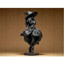 Uzun Saçlı Cadı Heykel Biblo Dekoratif Obje 14 cm Yükseklik 3D Baskı Pla Plastik