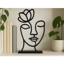 Minimalist Çiçekli Kadın Biblo Dekoratif Obje Standlı 16CM Yükseklik 3D Baskı Pla Plastik