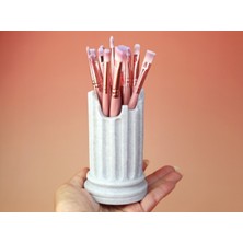 Kırık Roma Yunan Sütun Kalemlik Makyaj Fırça Organizer 12CM Yükseklik Beyaz 3D Baskı Pla Plastik