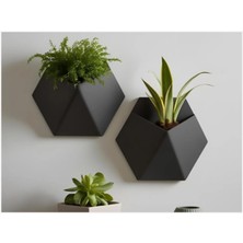 Minimalist Duvar Saksısı 2 Adet 20 x 18 cm Plastik 3D Pla Baskı