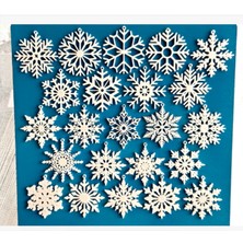 Yılbaşı Ağacı Kar Tanesi Süsleme Seti 23 Adet 5cm 3D Baskı Pla Plastik