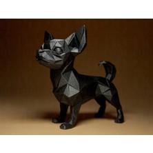 Chihuahua Şivava Heykel Biblo Dekoratif Obje 12 cm 3D Baskı Pla Plastik