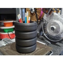 Araba Lastiği Şeklinde Kalemlik  Dekoratif Obje 3D Pla Plastik 11 cm