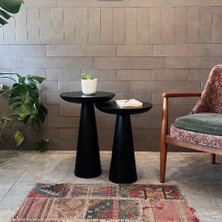 Fagus Wood 2'li Zigon Mantar Sehpa Mushroom | Masif Ahşap Modern Yan Sehpa Takımı