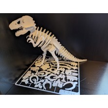 Trex Dinozor Model Puzzle Numaralı Demonte Kit Card 3D Baskı Pla Plastik 12.5 cm Yükseklik