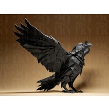 Kuzgun Heykel Biblo Dekotarif Obje 12 cm 3D Baskı Pla Plastik