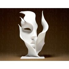 Soyut Kadın Yüz Büst Heykel Biblo Dekoratif Obje 12 cm 3D Baskı Pla Plastik