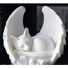 Melek Kedi Hatıra Dekoratif Obje Biblo 10 cm 3D Baskı Pla Plastik