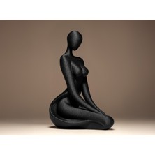 Meditasyon Yoga Pilates Yapan Kadın Heykel Biblo Dekoratif Obje 12 cm 3D Baskı Pla Plastik