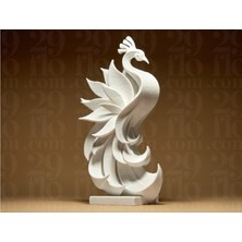 Tavus Kuşu Heykel Biblo Dekoratif Obje 12 cm 3D Baskı Pla Plastik