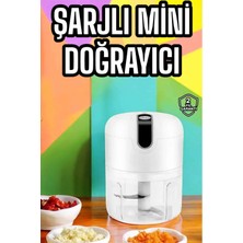 Butik Bfs Şarjlı Portatif Doğrayıcı Mini Pratik Rondo El Doğrayıcı Üç Bıçaklı Çelik Bıçaklı