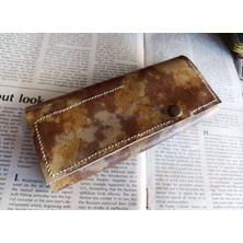 Mahfuz Crazy Gerçek Deri Tamamen El Emeği Özel Kalemleriniz Için Kalemlik Kalemkutu (8*18CM ) NLU177