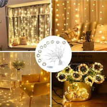 İlkyaz Fashion Buffer® Uzaktan Kumandalı LED Perdeye Takılabilen Kancalı Işık USB 3x3 Metre Peri Perde LED (I