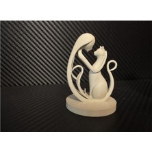 Iskandinav Tarzı Kedi Dostlugu Biblo Heykel 3D Pla Baskı