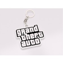 Gta Grand Theft Auto Anahtarlık Siyah Beyaz 5 cm 3D Baskı Pla Plastik
