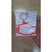 Check Engine, Motor Arıza Anahtarlık 3D Pla Plastik Neon Kırmızı