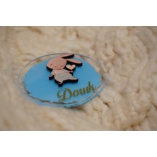 Tavşan Kalp Figürlü Pleksi Yenidoğan Doğum Günü Magnet (10 Adet)