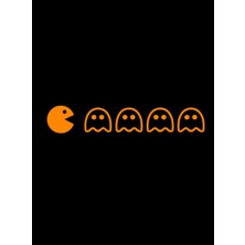Pacman Motorsiklet, Kask, Laptop, Oto Sticker 17X4 cm