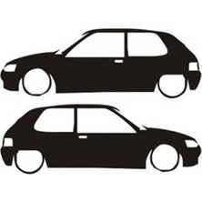 Peugeo 106 Sticker Oto Stickers Yapıştırma 2 Adet Siyah- Oto,laptop,kapı