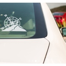 Pusula Araç Stickerı Beyaz 15 x 15 cm