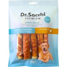 Dr.sacchi Premium Tavuk Sargılı Genişletilmiş Rulo Tahılsız Köpek Ödülü 5" 25 gr 5'li