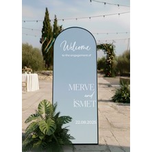Düğün Nişan Söz Kına Ayna Yazısı 40CM Kişiselleştirilebilir Organizasyon Beyaz Sticker