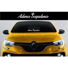 Oto Sticker Size Özel Isim Stance Taçlı Orta Boy Cam Yazısı Araba Stickeri 30CM