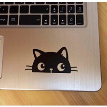 Meraklı Kedi Sticker Laptop Ayna Otomobil
