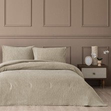 Linens Solven Çift Kişilik Yatak Örtüsü Seti Bej