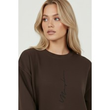 Uncia Outdoors Never Baskılı Unisex Bisiklet Yaka Sweatshirt