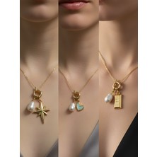 NKT Collection Külçe Altın Kutup Yıldızı Kupa As Incili Kolye