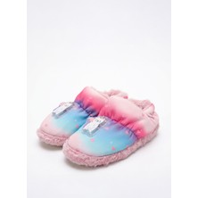 Peluche Pembe Kız Çocuk Ev Ayakkabısı Cat - Işıklı
