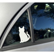 Kedi Silüet Sticker Otomobil Motosiklet Cam Ayna