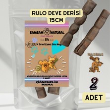 Bambam Natural Deve Derisi 15 cm - 2 Adet - %100 Doğal Kurutulmuş Köpek Çiğneme Ödül Maması