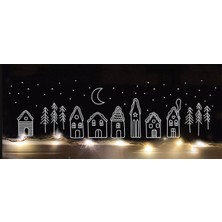 Yılbaşı Temalı Cam Stickerı 59X16,5 cm