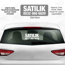 Kişiye Özel Satılık Yazısı ve Telefon Numaranız Beyaz Sticker, Oto Etiket, Araç Çıkartma, Araba,
