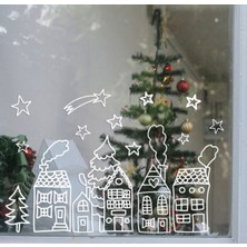 Yılbaşı Temalı Cam Stickerı 44X29 cm