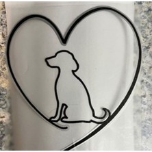 Kalp Içinde Köpek Evcil Hayvan Sticker Otomobil Motosiklet Laptop Ayna