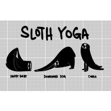 Tembel Hayvan Yoga Seti Sticker Otomobil Motosiklet Laptop Ayna