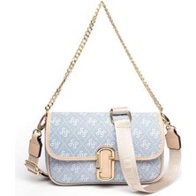 Silver Polo 1171 Kadın El ve Omuz Çantası Mavi Taş