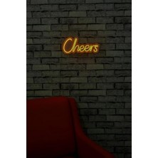 - Cheers - Neon Yazı LED Işık Dekoratif Duvar Aydınlatması Sihirli LED Mesajlar