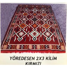 Coton Şark Köşesi Anadolu Desenli Antep Kilim Kırmızı 200 x 300 cm