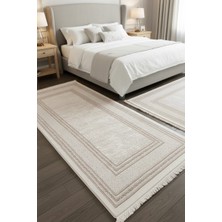 Yatak Odası Halısı 3'lü Takım Kalın Dokuma Bordürlü Halı 3 Parça Set