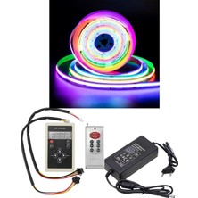 Powerr Led Aydınlatma 10 Metre 12 Volt 12MM  Iç Mekan 720 Ledli Argb Pixel Cob LED IC2811 Çift Çıkış Kumanda 8A Plastik Trafo Set