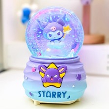 UltraNova Yıldızlı Sanrio Kuromi Orta Boy Işıklı Müzikli Kar Küresi
